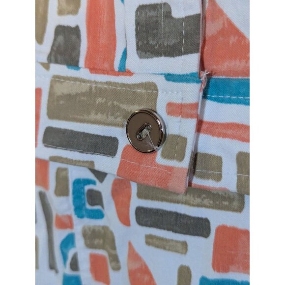 N Touch Womens Printed Two-Piece Skirt & Top Set Size M Geometric Pattern Cotton - Picture 2 of 10